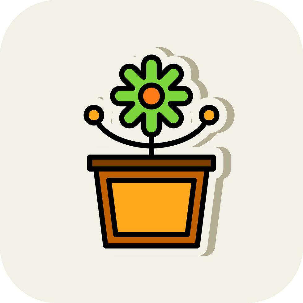 diseño de icono de vector de maceta de flores