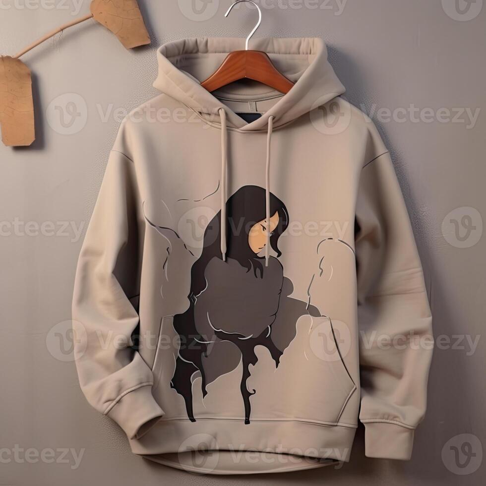 a hoodie with picture of girl on it photo