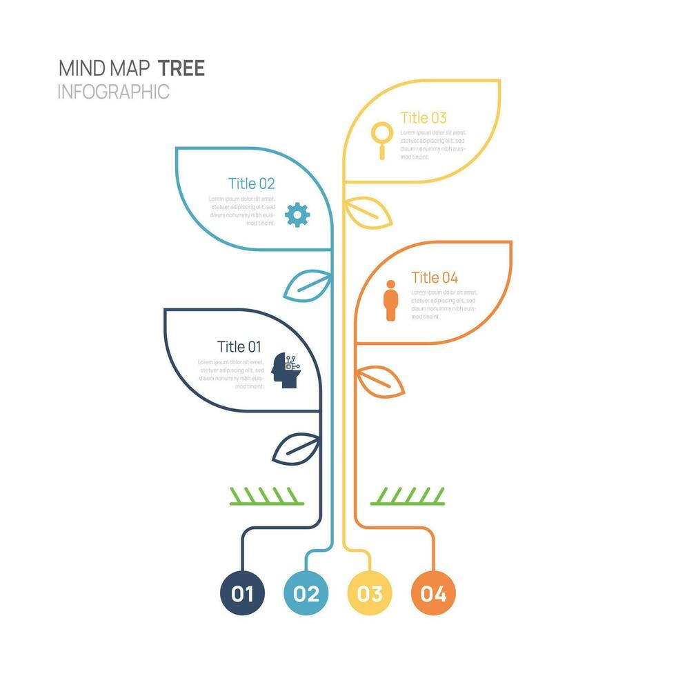Infographic tree mind map diagram template for business. connection and ...