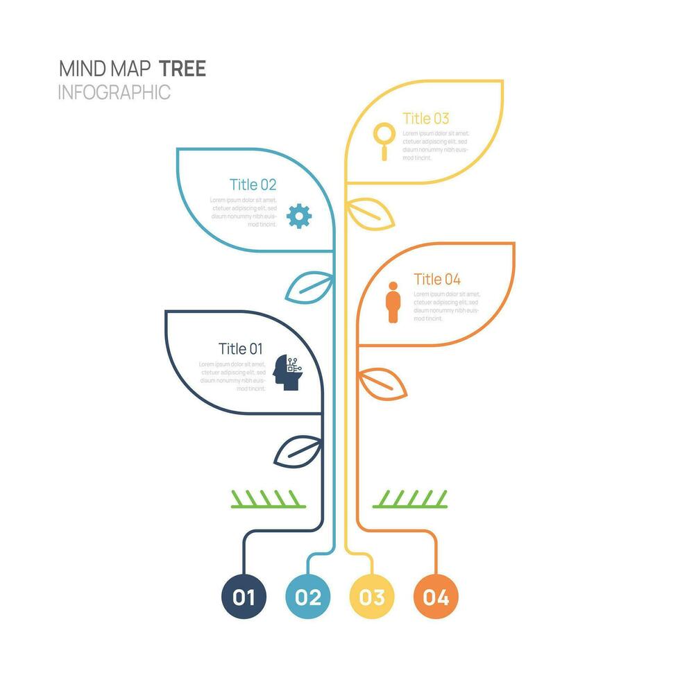 infografía árbol mente mapa diagrama modelo para negocio. conexión y gráfico mesa línea de tiempo, márketing datos, presentación vector infografía.