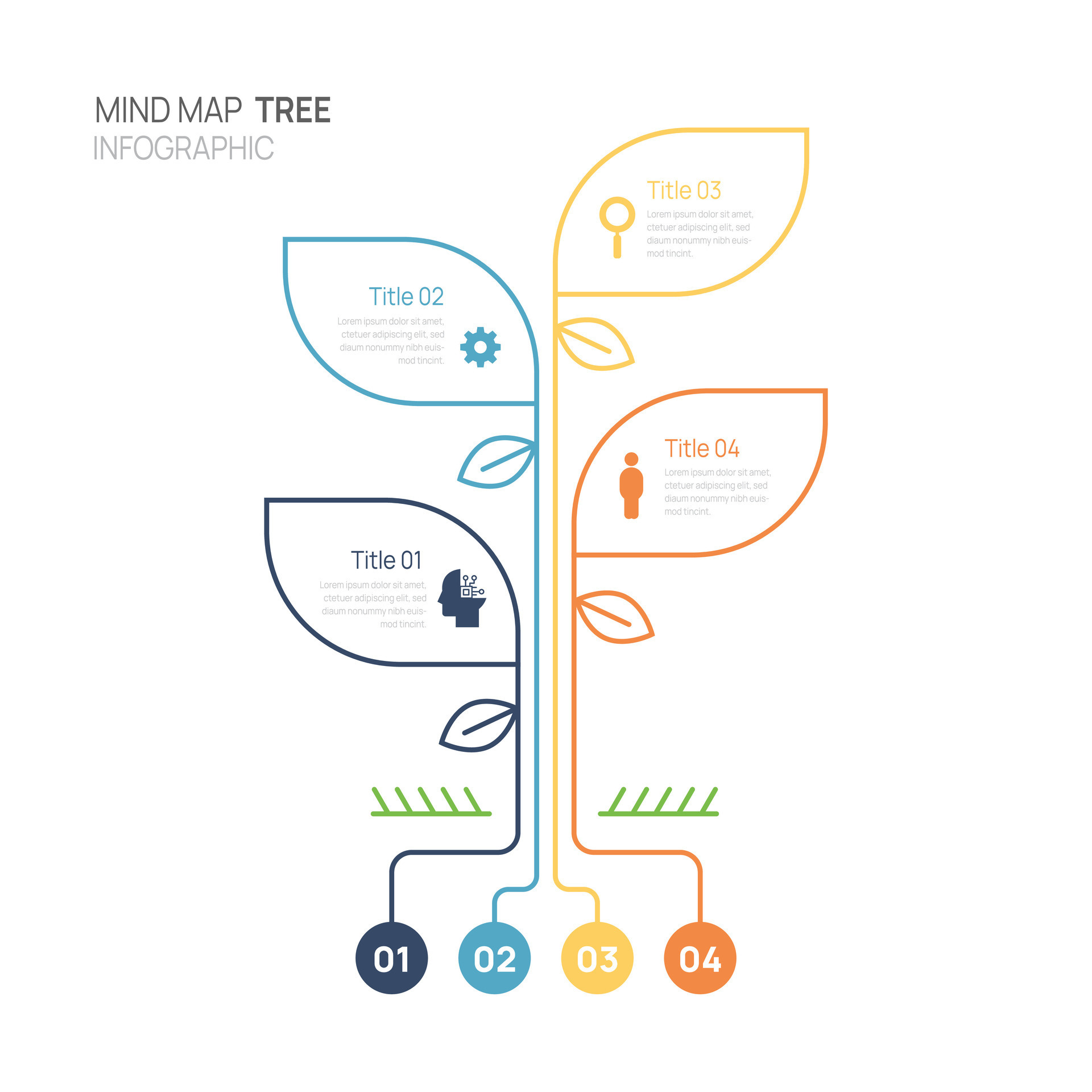 Infographic tree mind map diagram template for business. connection and ...