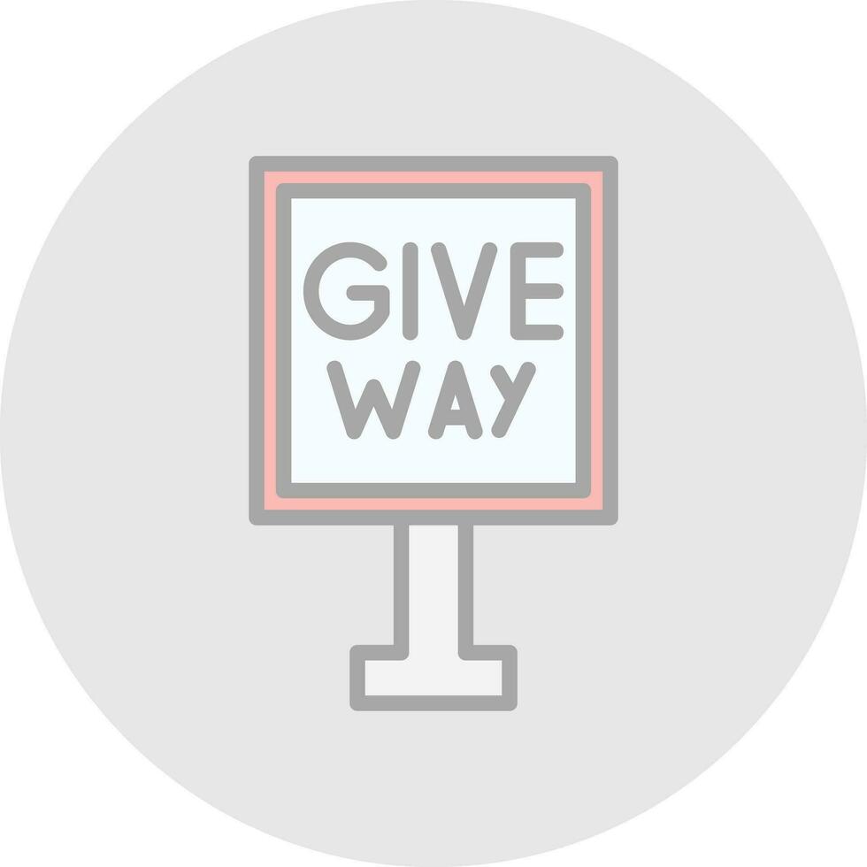 Give Way Vector Icon Design