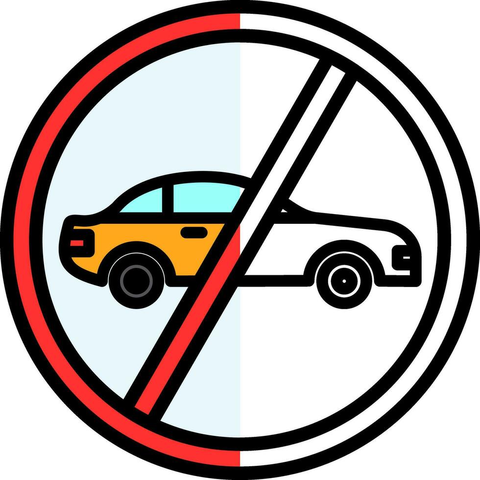 No Overtaking Vector Icon Design