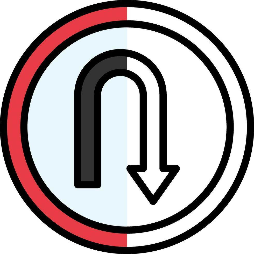 U Turn Vector Icon Design