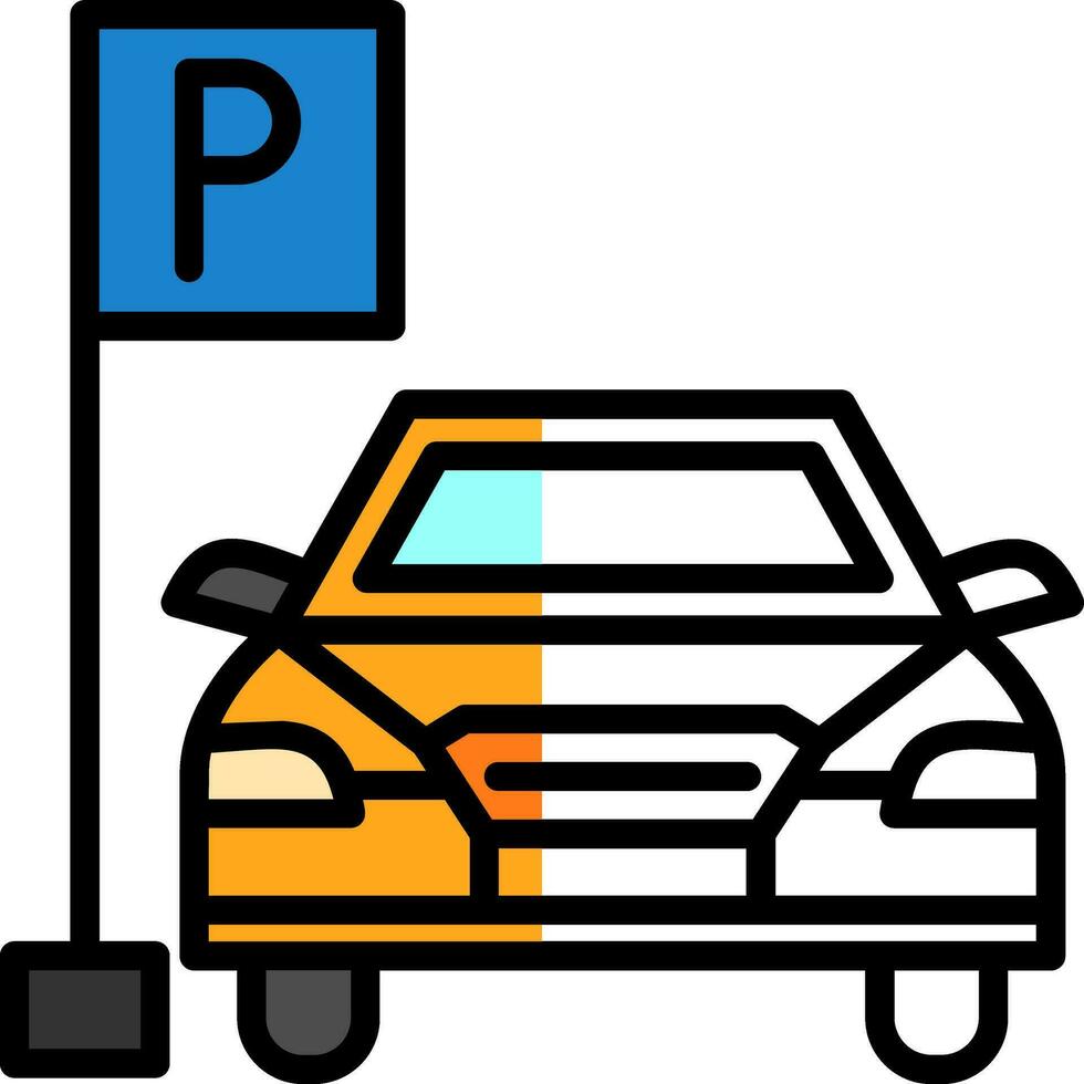 diseño de icono de vector de aparcamiento de coche