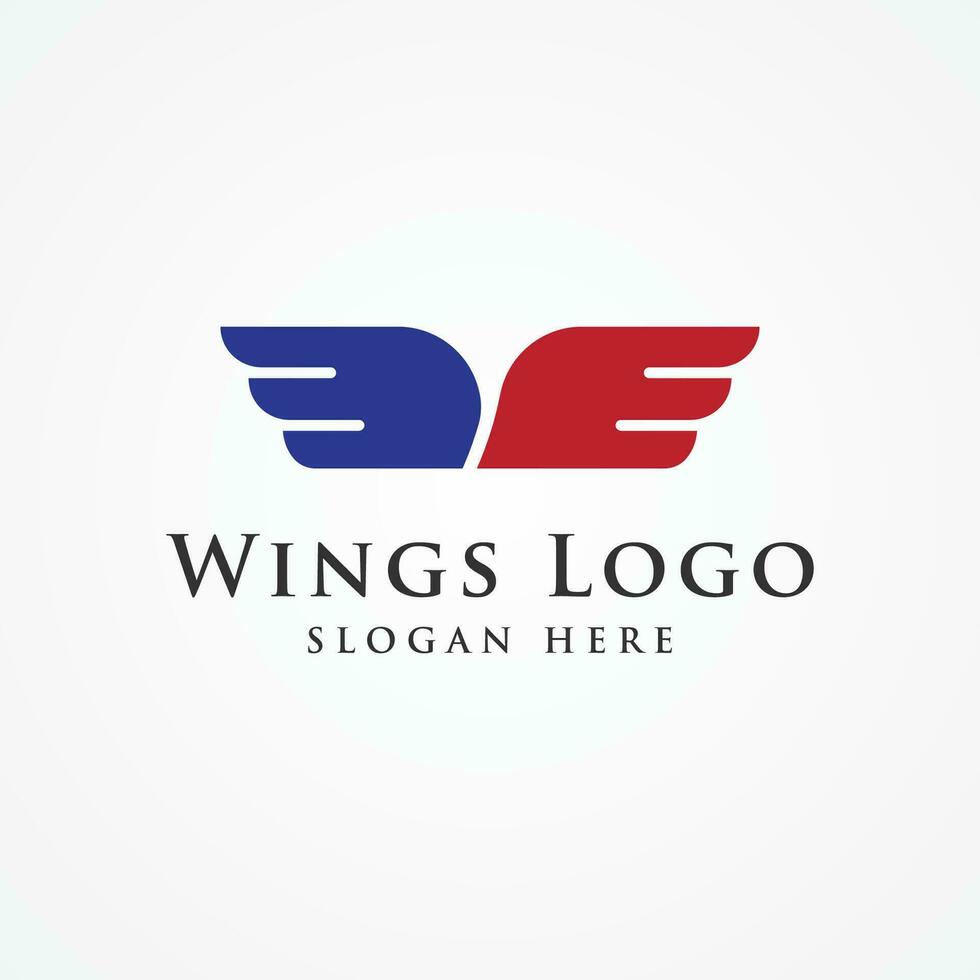 Unique and creative wing element logo template design. Logo for business, freedom and symbols. vector