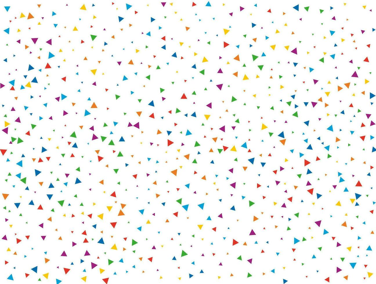 Birthday Triangular Confetti. Light Rainbow glitter confetti background. Colored festive texture. vector