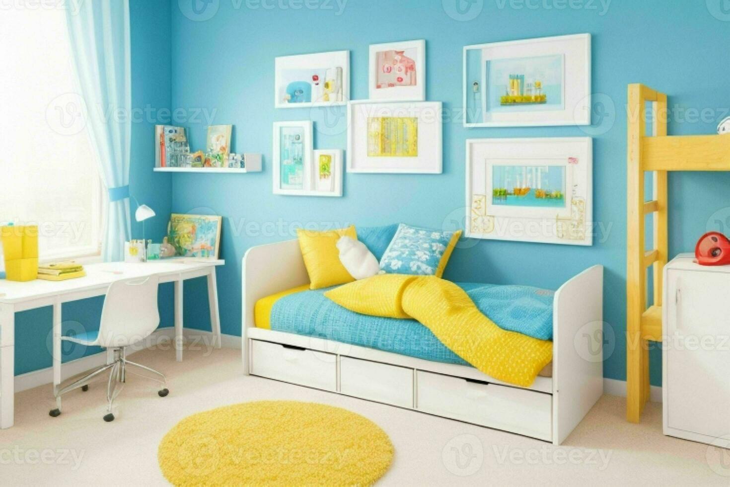 Interior kid's room and wall frame. Pro Photo