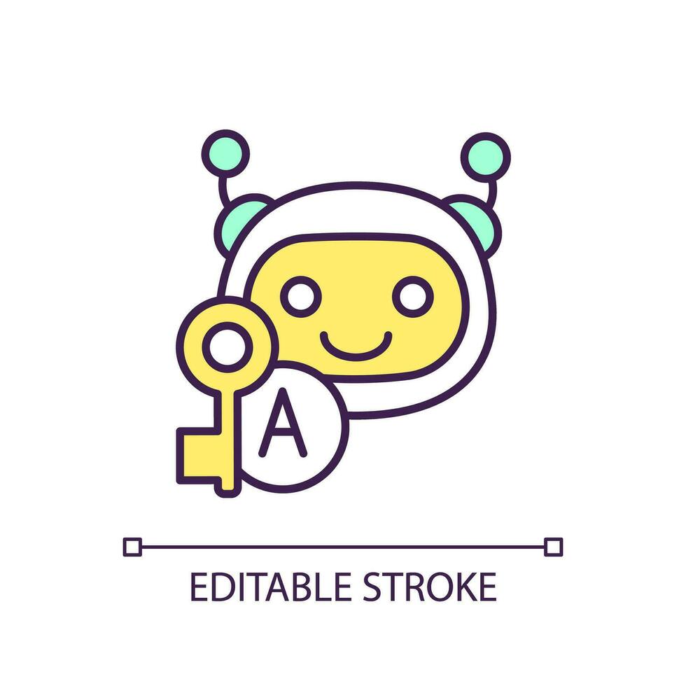 Editable understand search intent icon representing AI for SEO, isolated vector, thin line illustration. vector