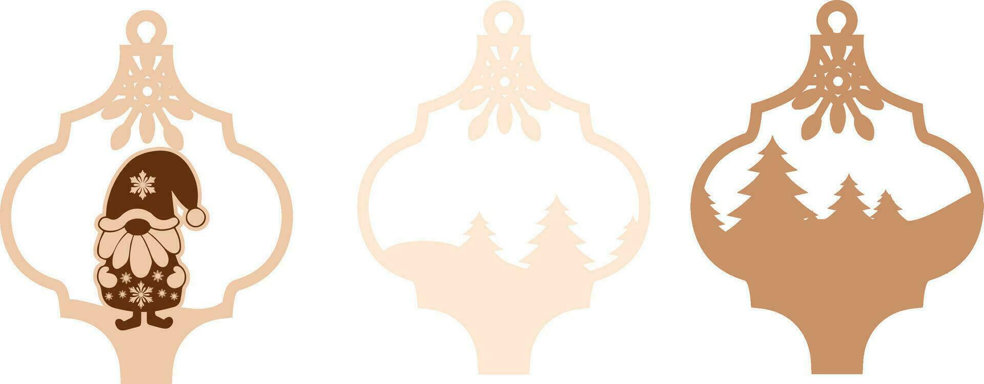 Christmas Ornaments Gnomes Bundle Cut Templates vector