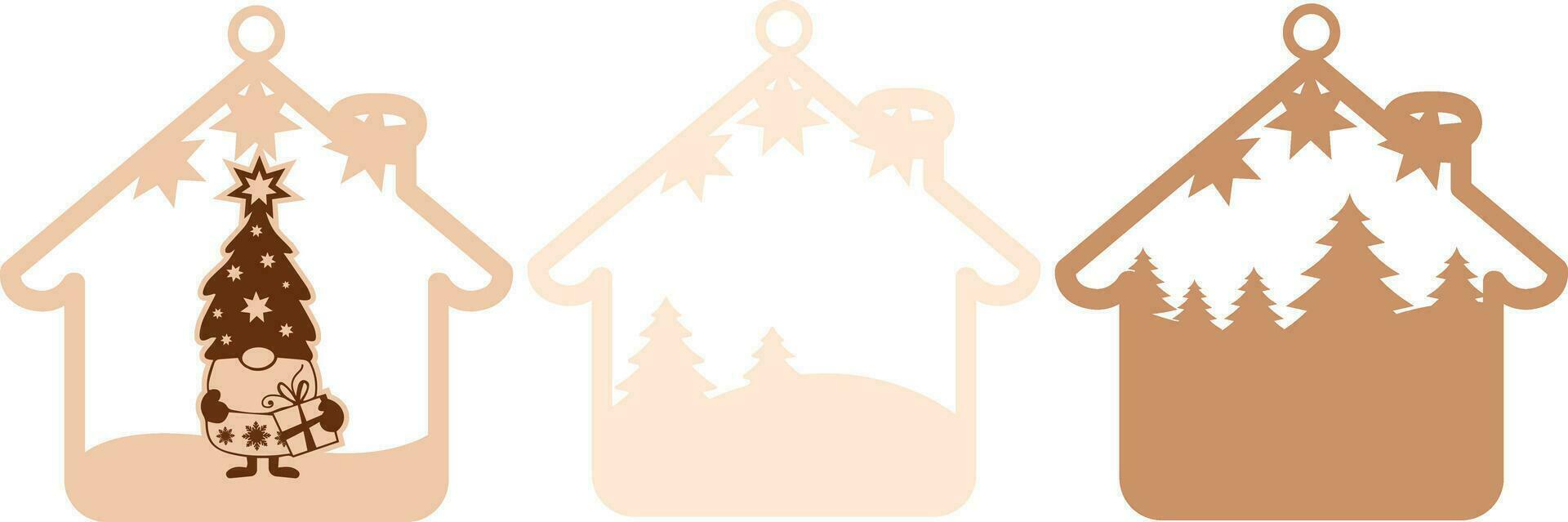 Christmas Ornaments Gnomes Bundle Cut Templates vector