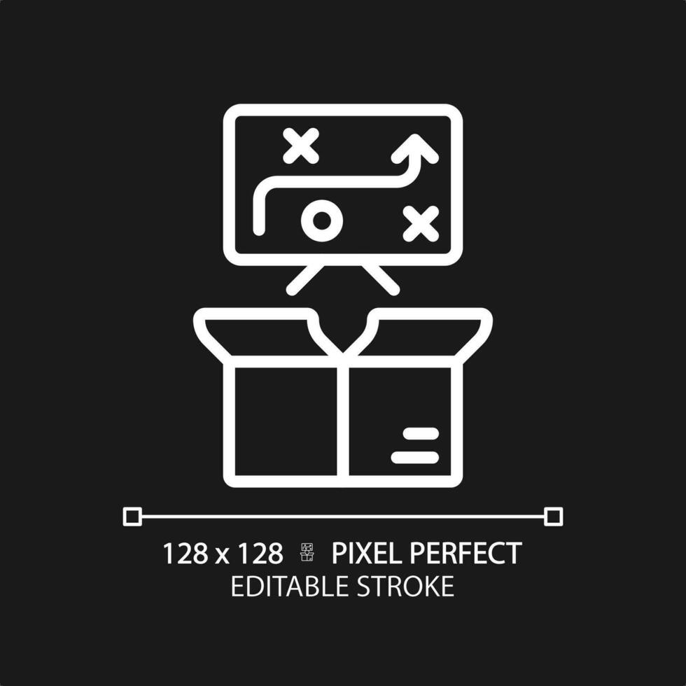 Pixel perfect editable white performance method icon, isolated vector, product management thin line illustration. vector