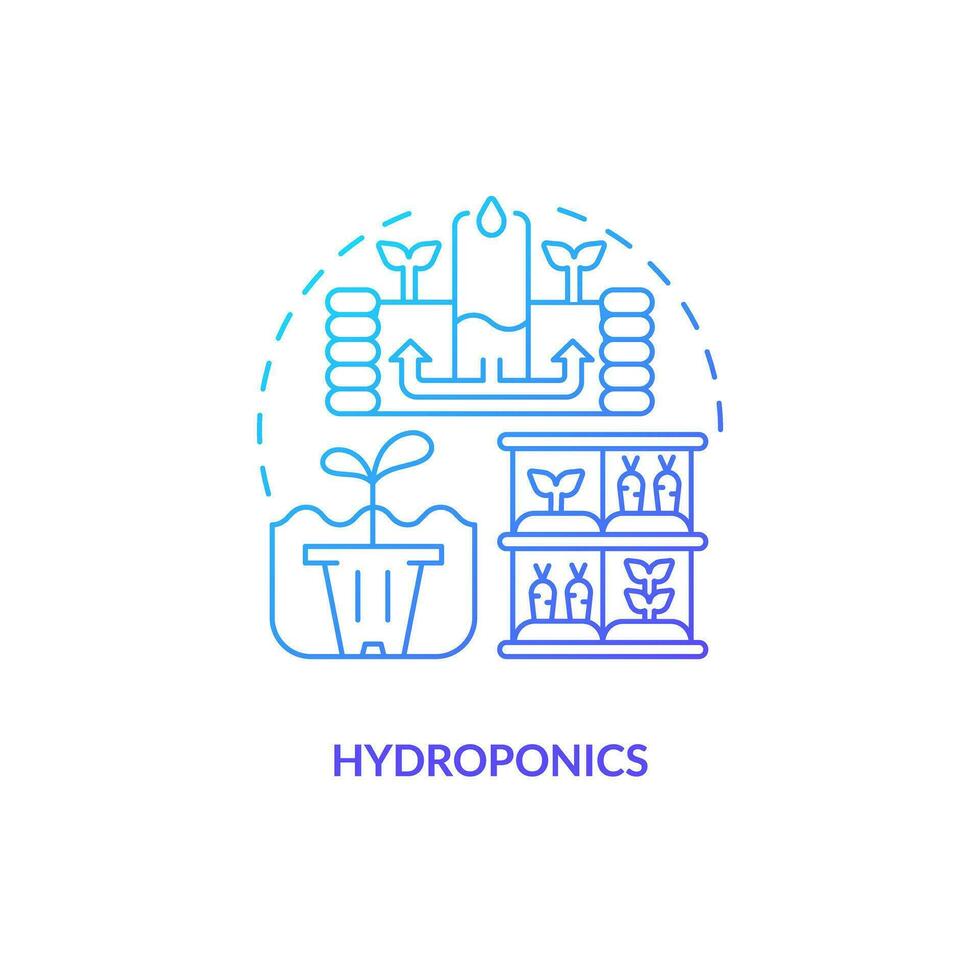 2D gradient hydroponics icon representing vertical farming concept, isolated vector, thin line illustration. vector