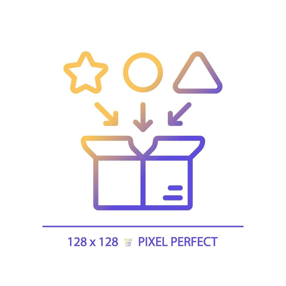 Pixel perfect gradient iteration icon, isolated vector, product management thin line illustration. vector