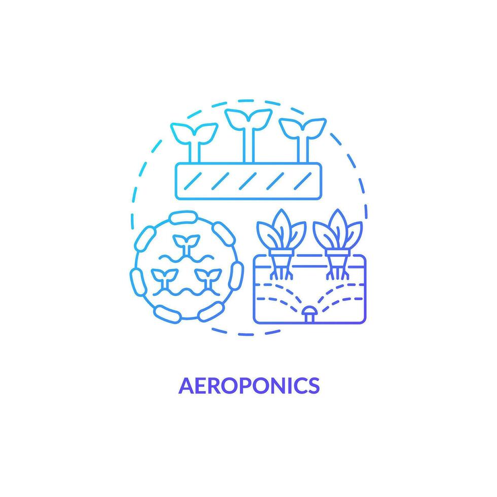 2D gradient aeroponics icon representing vertical farming and hydroponics concept, isolated vector, thin line illustration. vector
