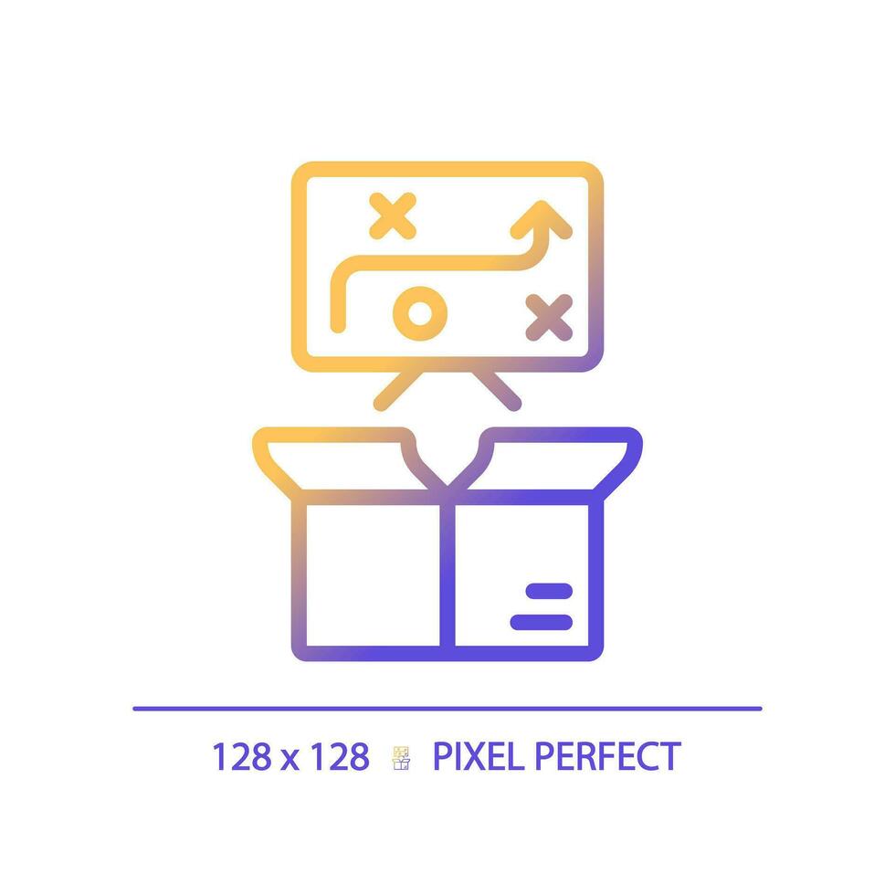 Pixel perfect gradient performance method icon, isolated vector, product management thin line illustration. vector