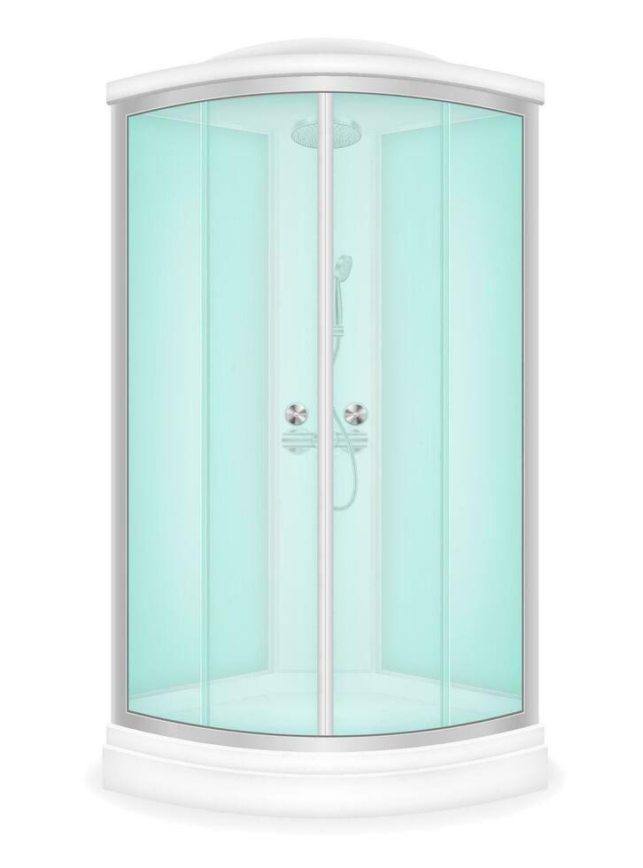 shower cabin with glass doors vector illustration isolated on white background