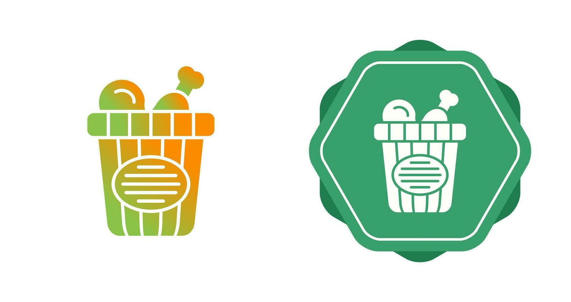Chicken Bucket Vector Icon