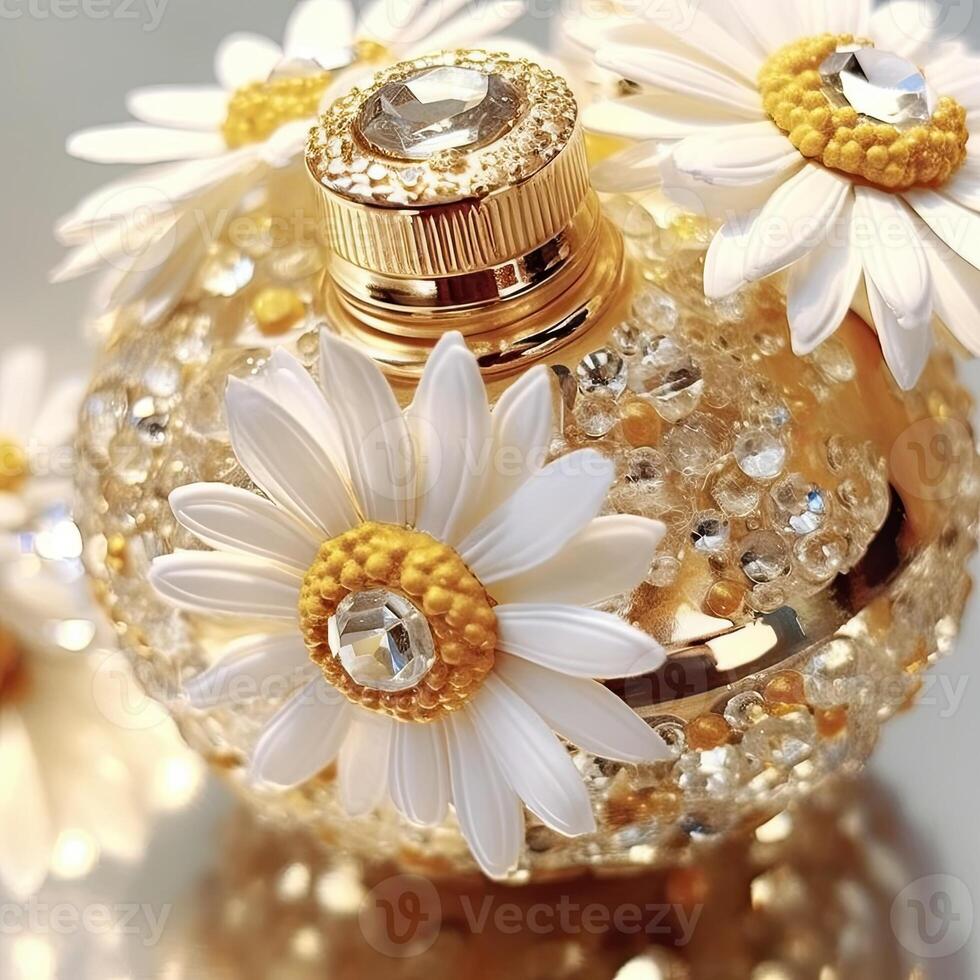 luxury gold perfume bottle photo
