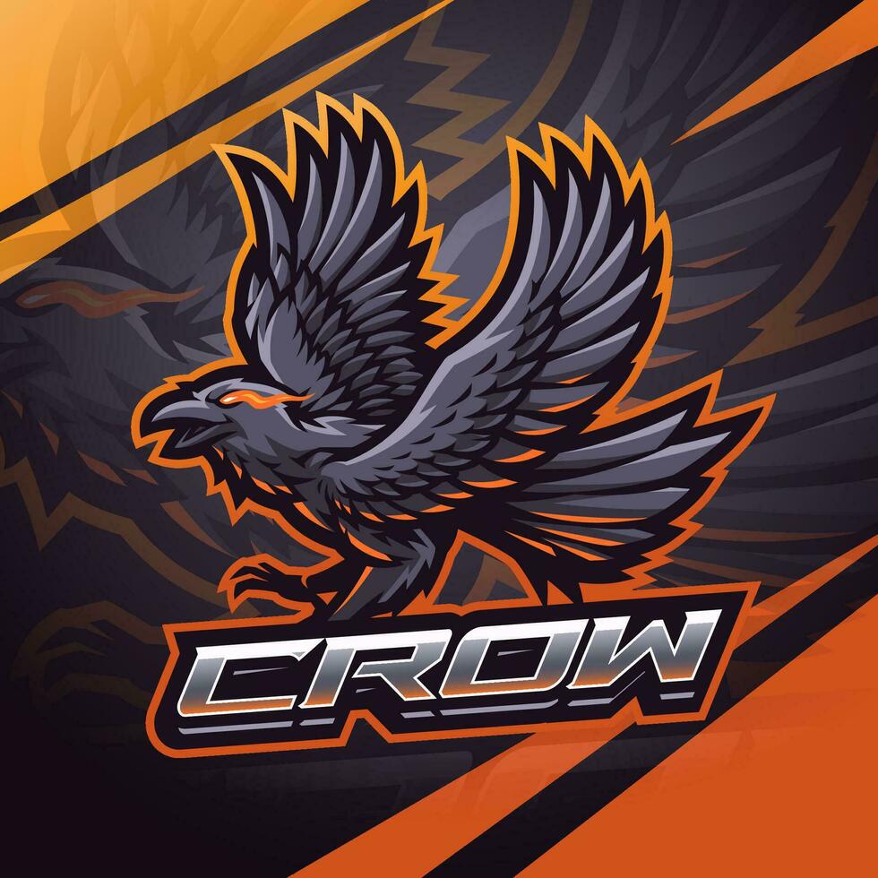 cuervo deporte mascota logo diseño vector