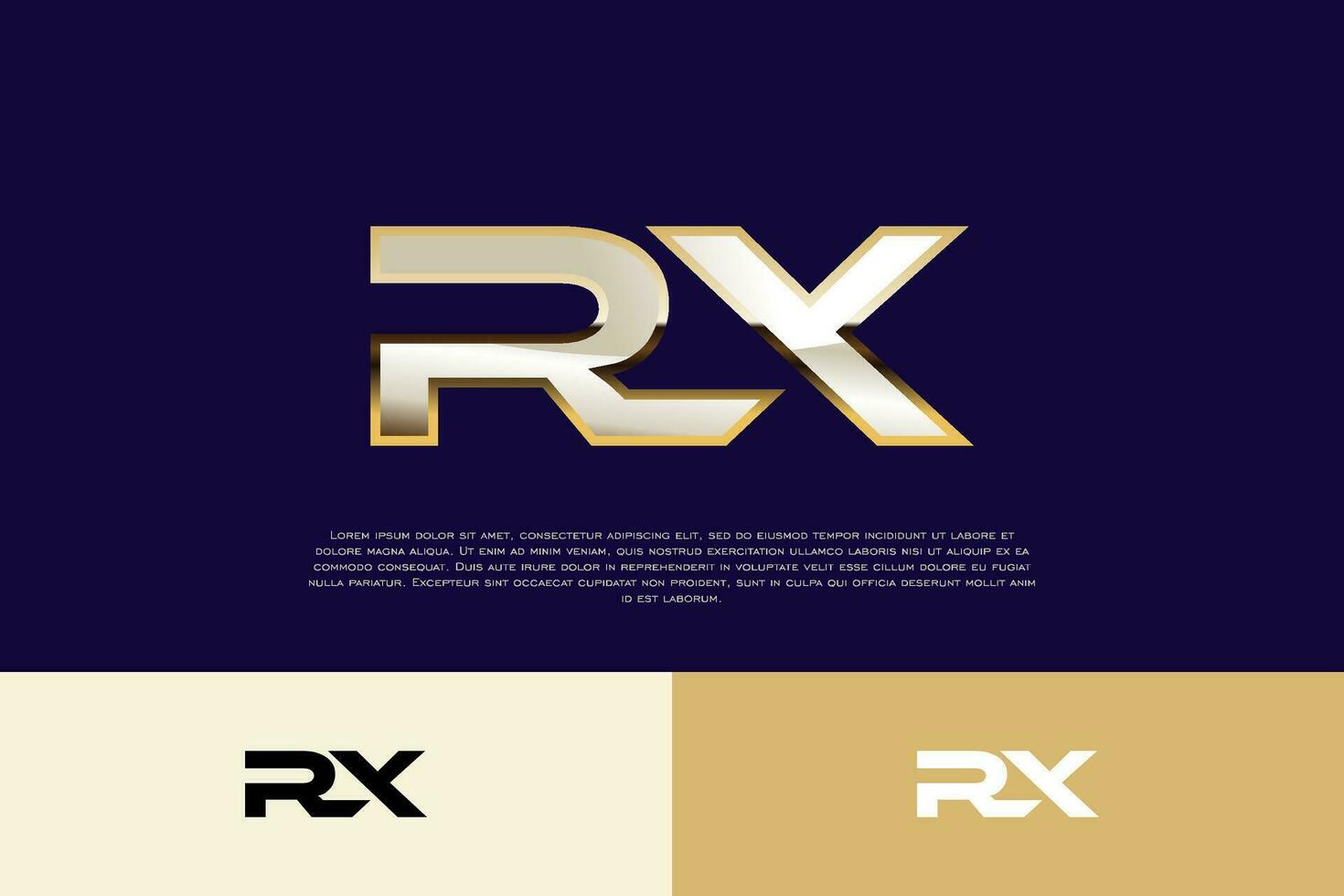 RX Initial Modern Luxury Logo Template for Business vector