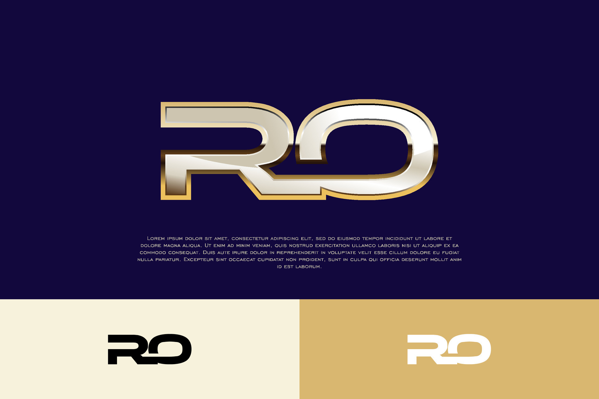 RO Initial Modern Luxury Logo Template for Business 28752745 Vector Art