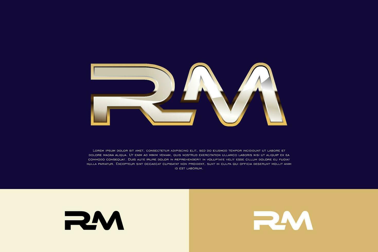 RM Initial Modern Luxury Logo Template for Business vector