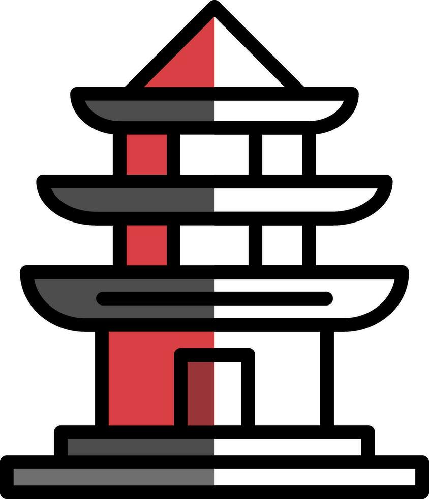 Pagoda Vector Icon Design