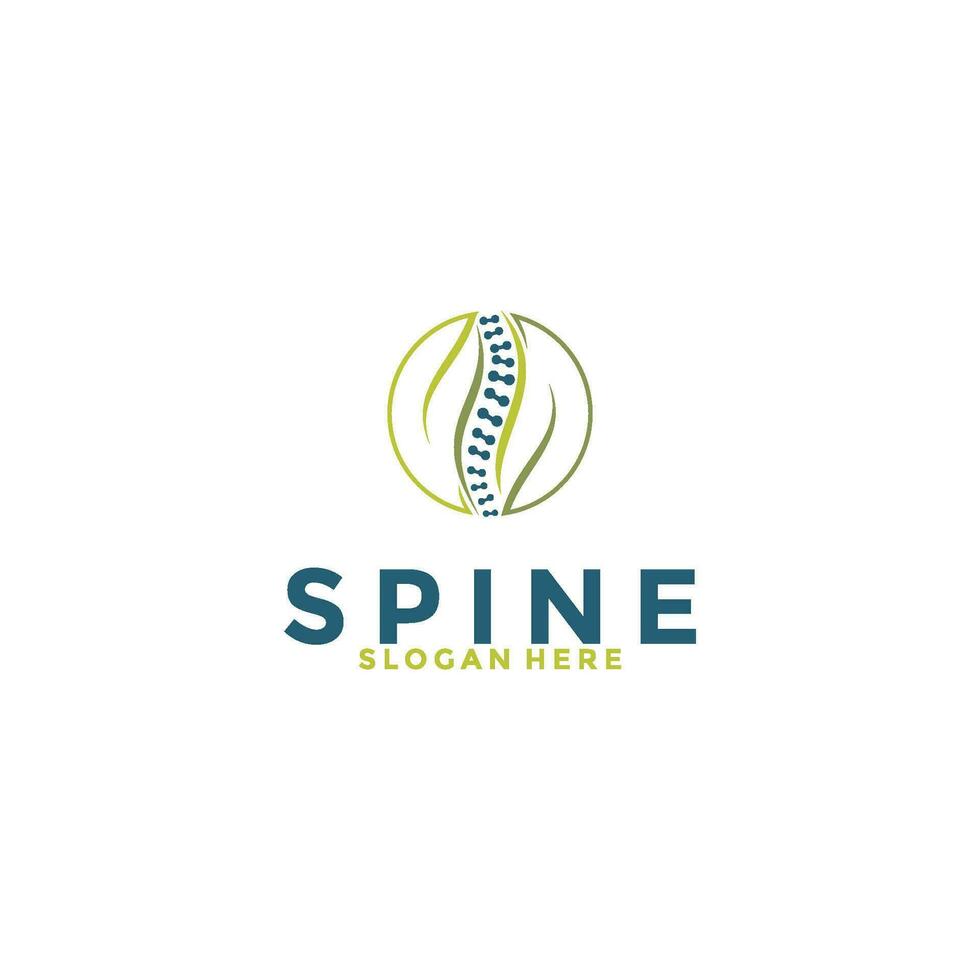 Spine logo design template icon,Chiropractic logo design unique idea concept vector