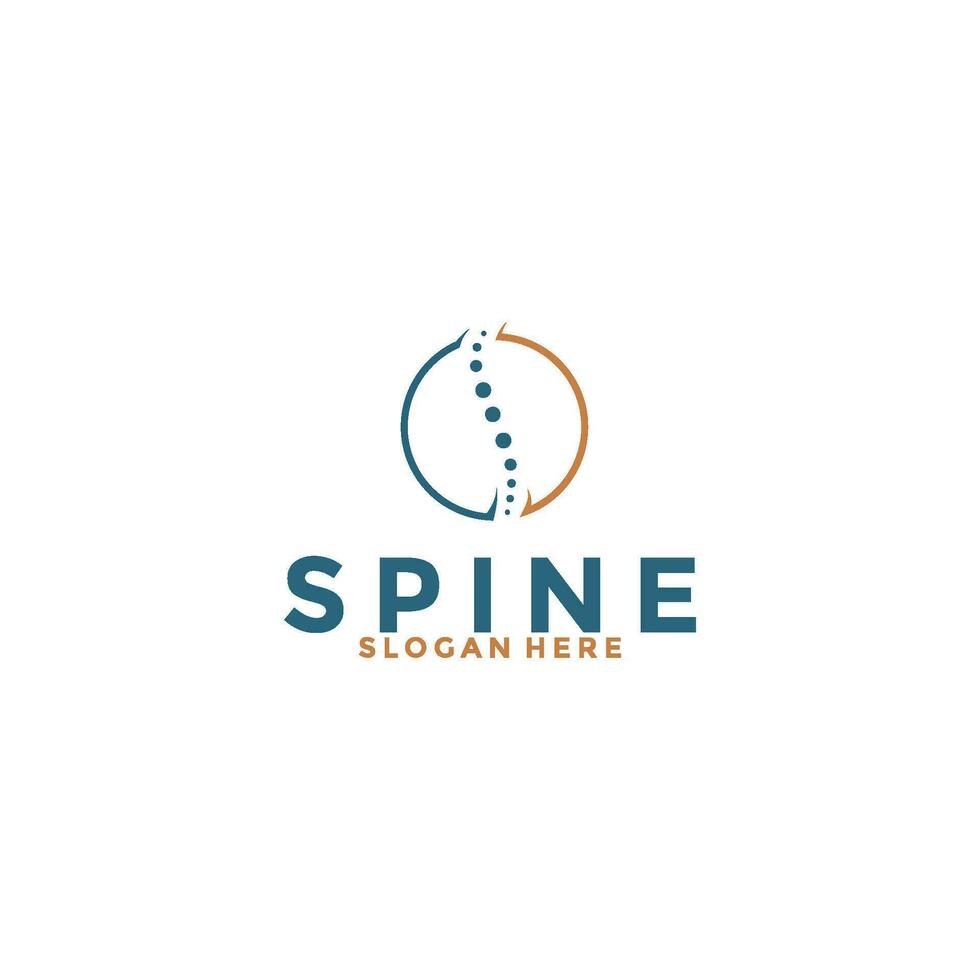 Spine logo design template icon,Chiropractic logo design unique idea concept vector