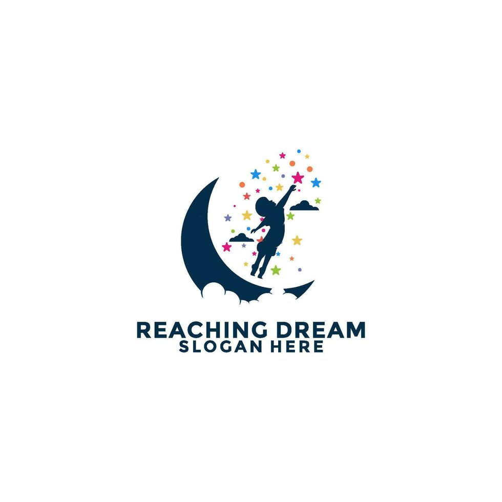 Reach star dreams logo vector design template