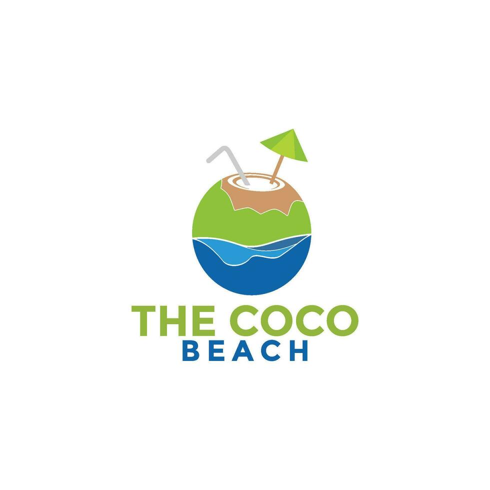 Coconut Beach logo vector template, Creative Coconut logo design concepts, Icon symbol, Illustration