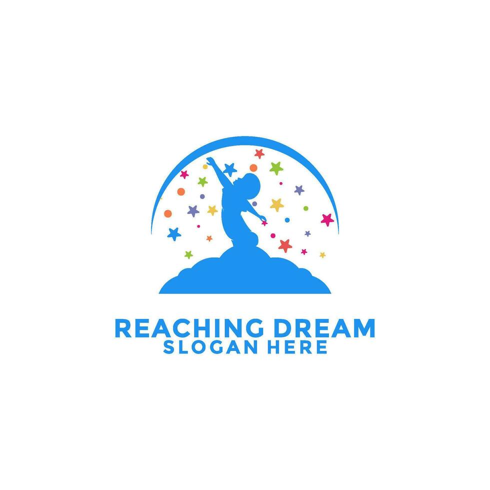 Reach star dreams logo vector design template