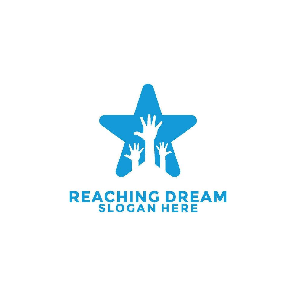 Reach star dreams logo vector design template