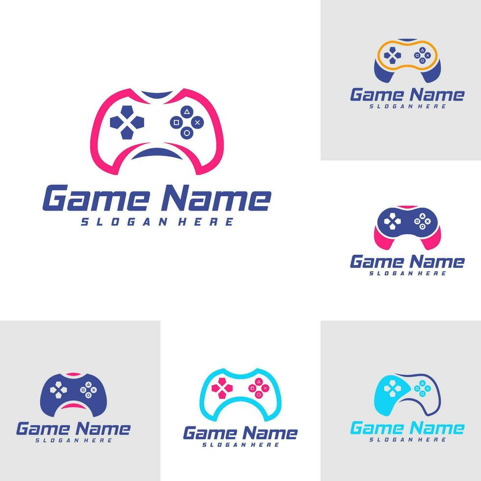 Set of Gamepad logo design vector. Creative Joystick logo design template concept vector
