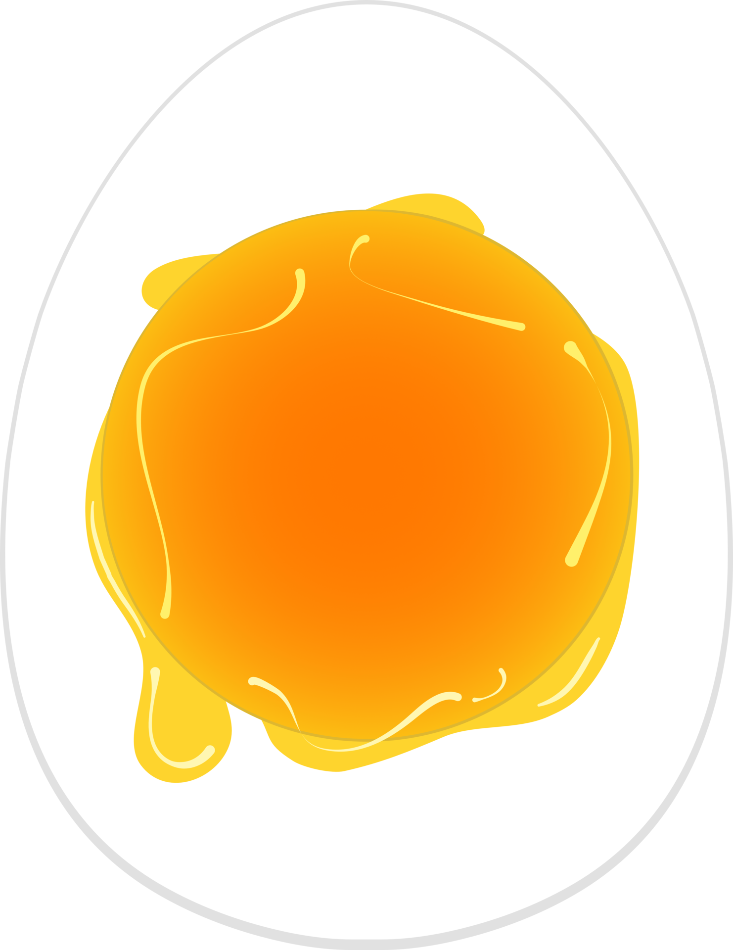 Boil egg soft runny yolk wet breakfast clipart gradient design