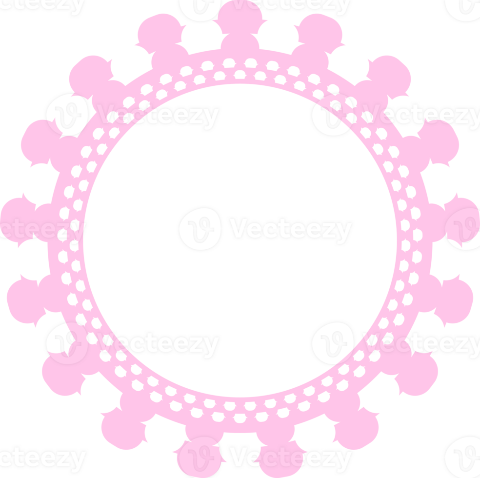 Frame border circle cherry blossom sakura petals cute pink cartoon png