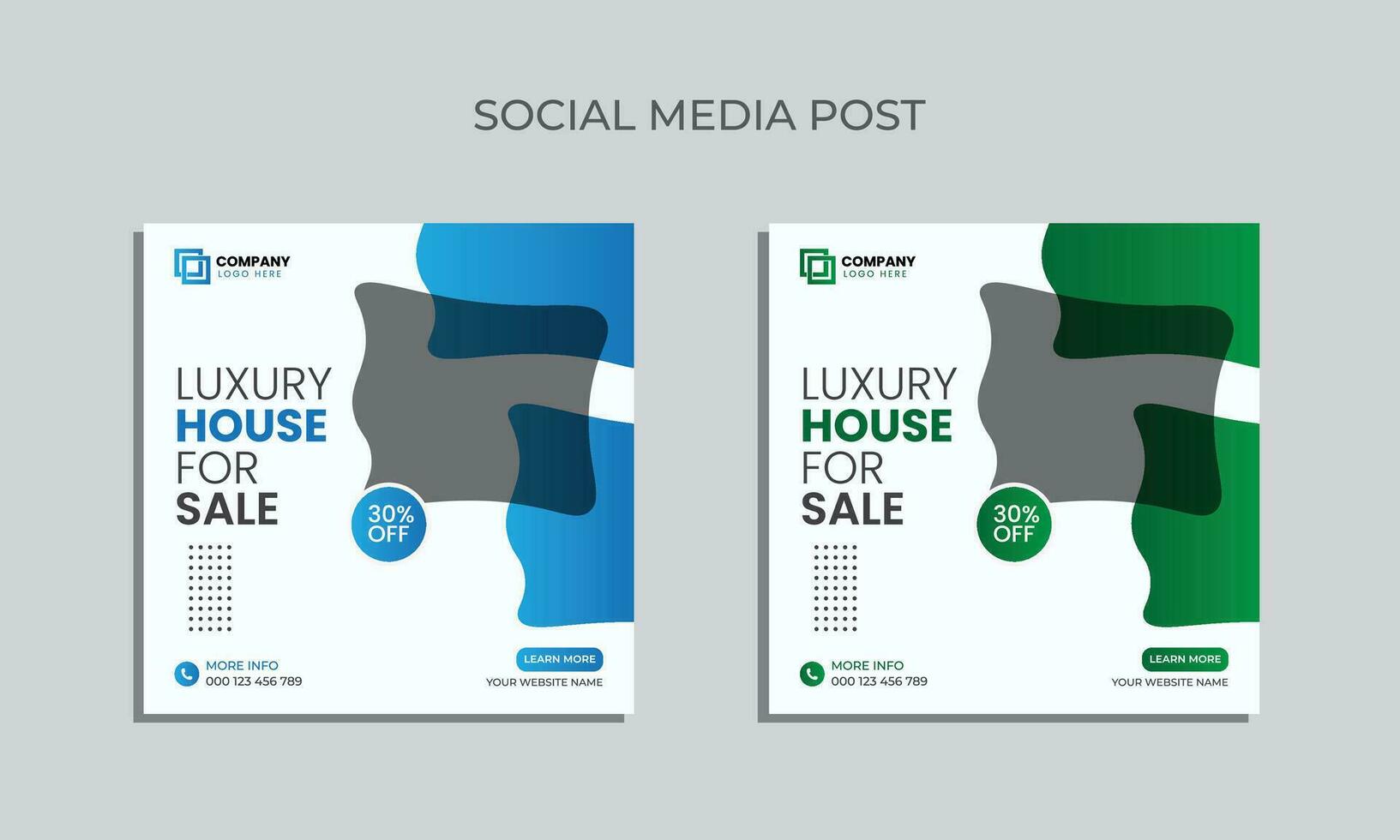 vector editable social media post design. luxury house sale social media post template.