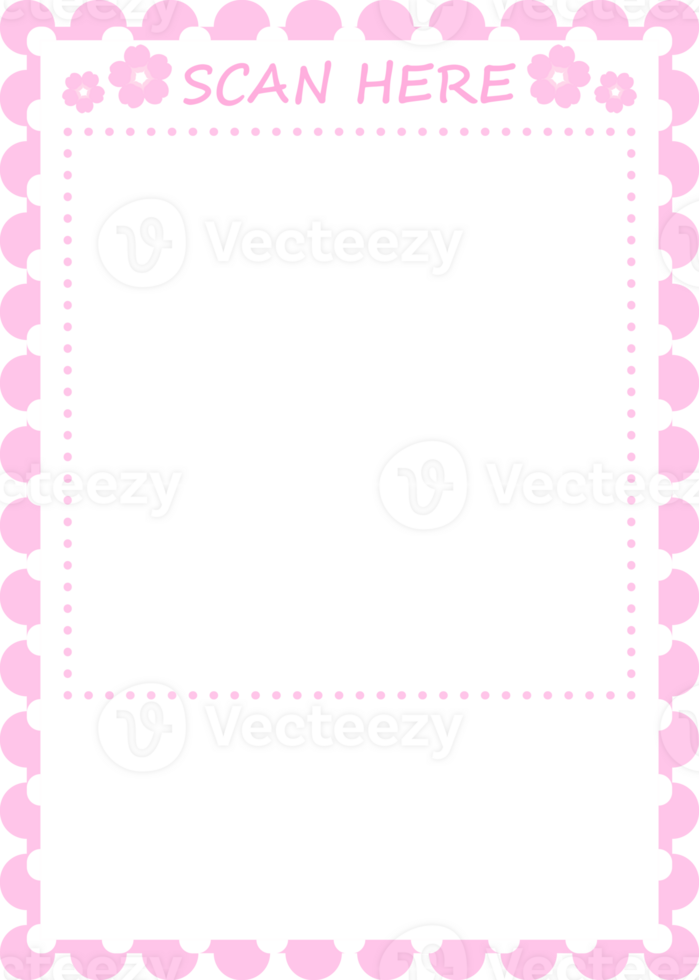 Frame border square for qr code scan sakura cherry blossom cute white png