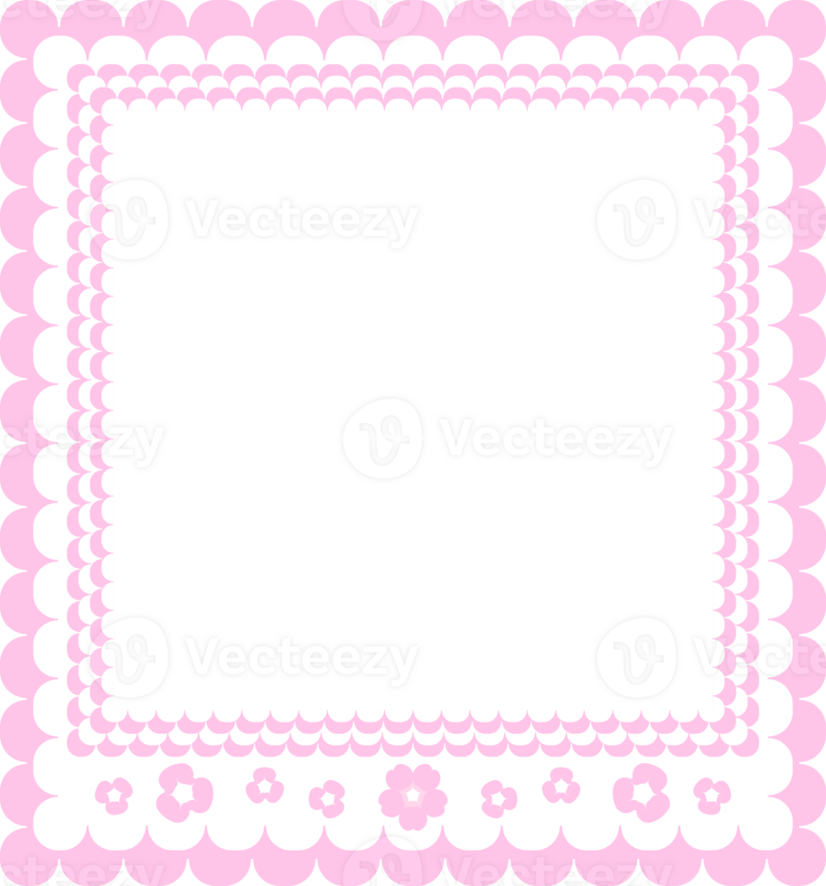 Frame border square qr code scan for retail shop cherry blossom cute white png