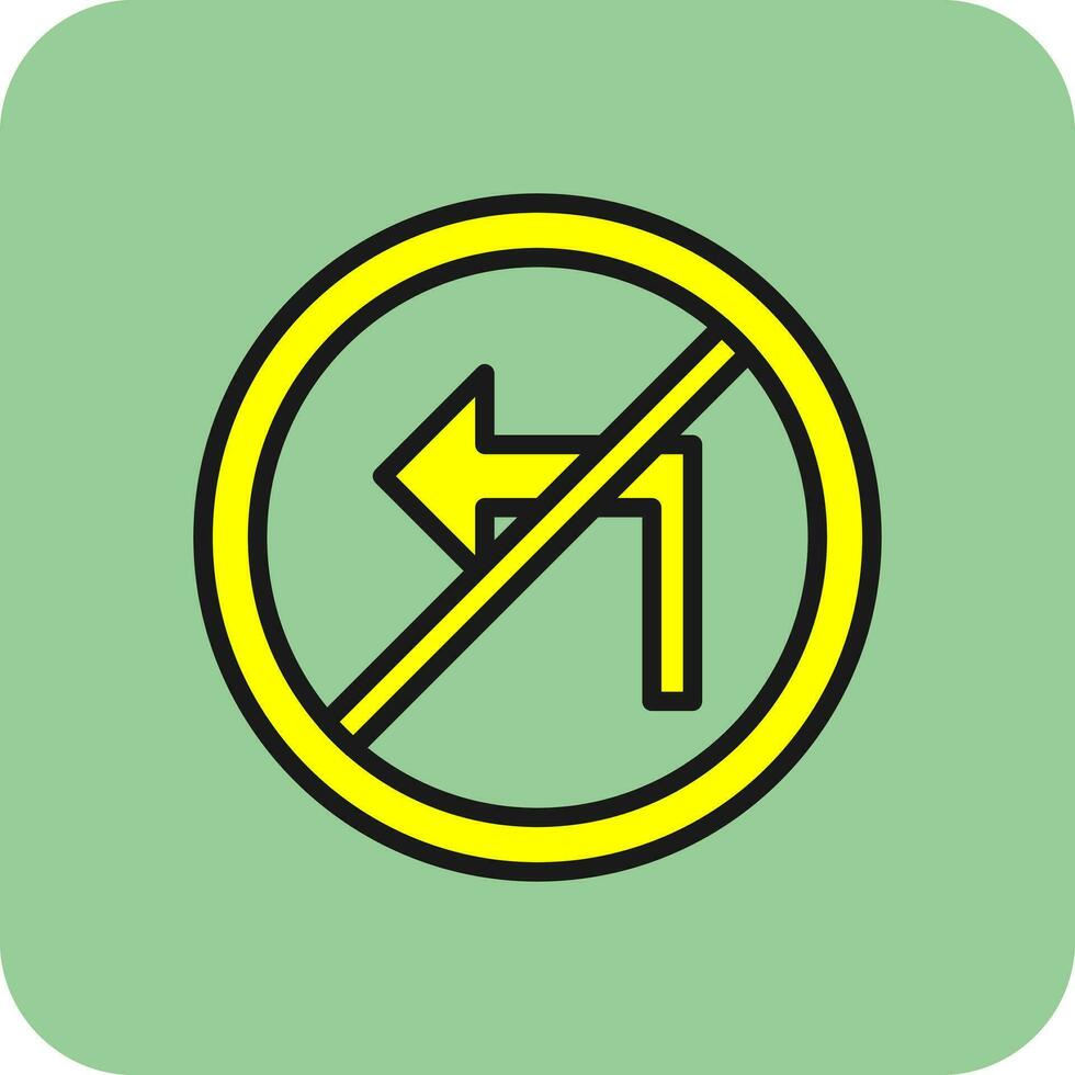 No Turn Left Vector Icon Design