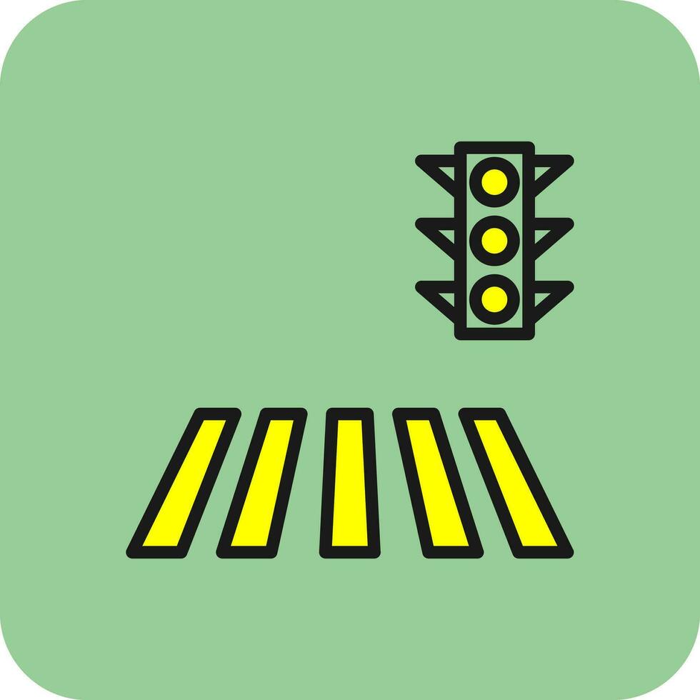 Zebra Crossing Vector Icon Design