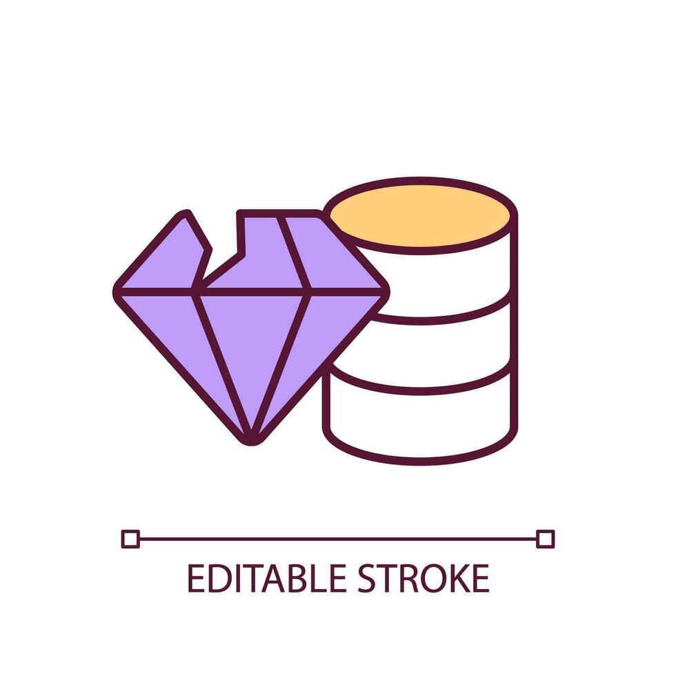 Editable data quality and accuracy icon representing data democratization, isolated vector, thin line illustration. vector