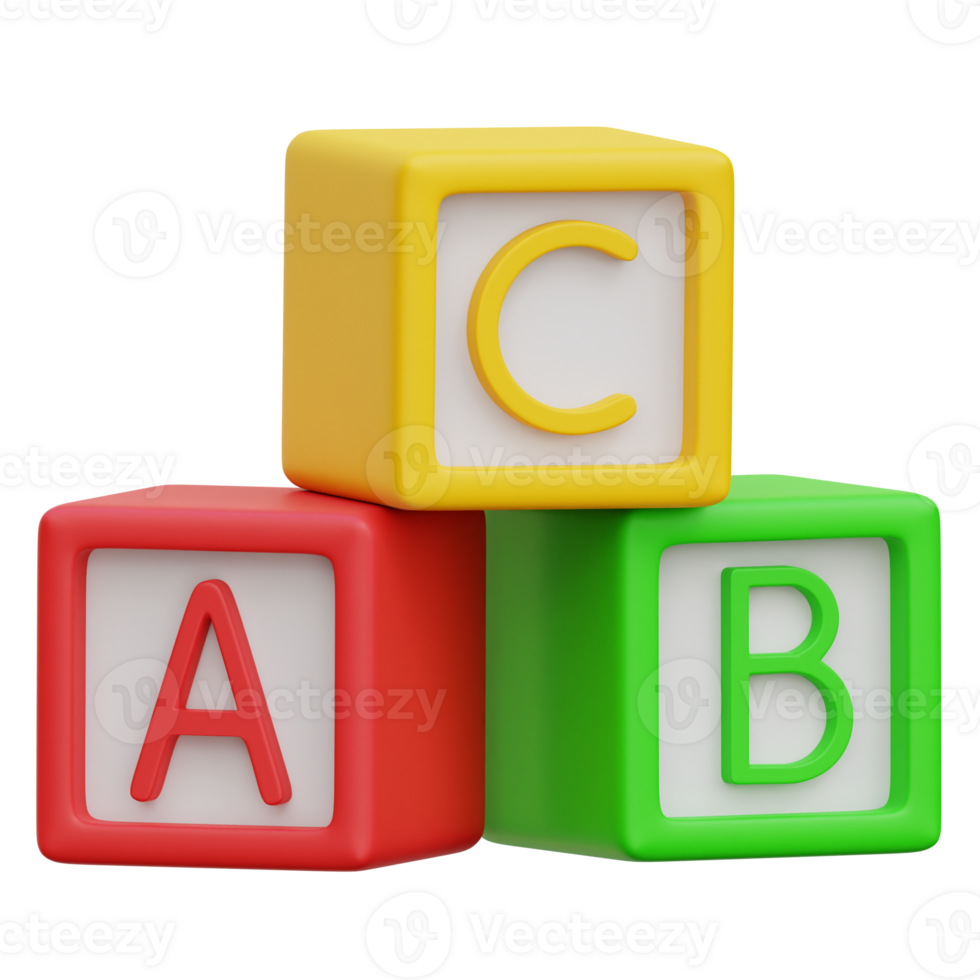 Alphabet Blöcke 3d Symbol Illustration png