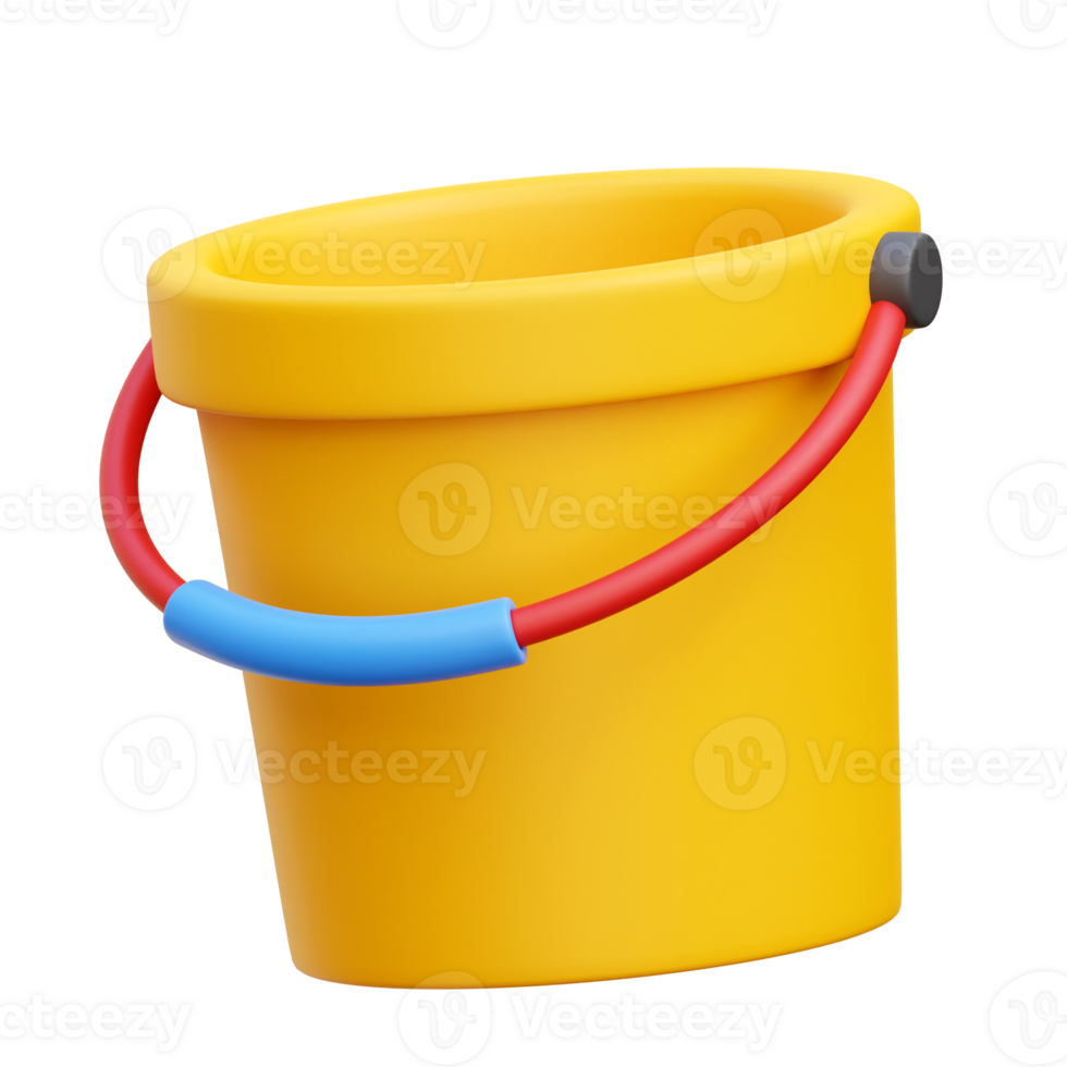 Premium PSD  Sand bucket in 3d rendered graphic