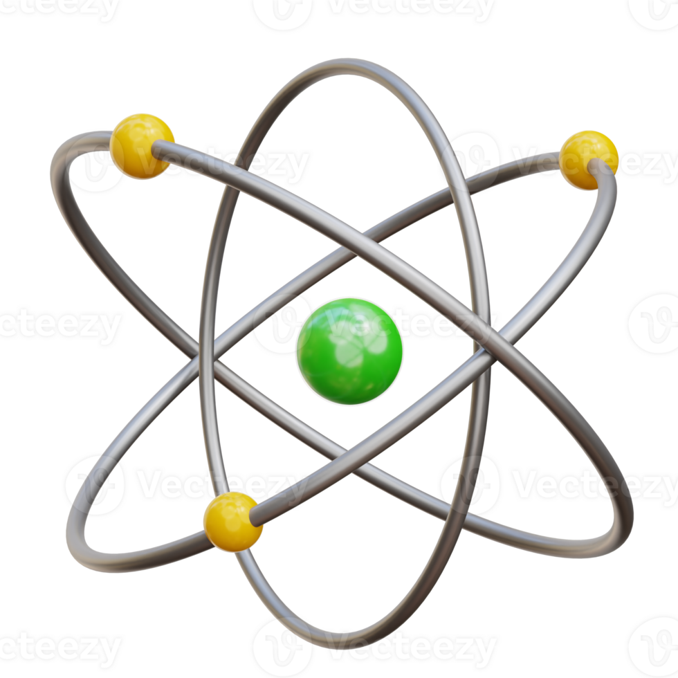 Atom 3d icon Illustration png