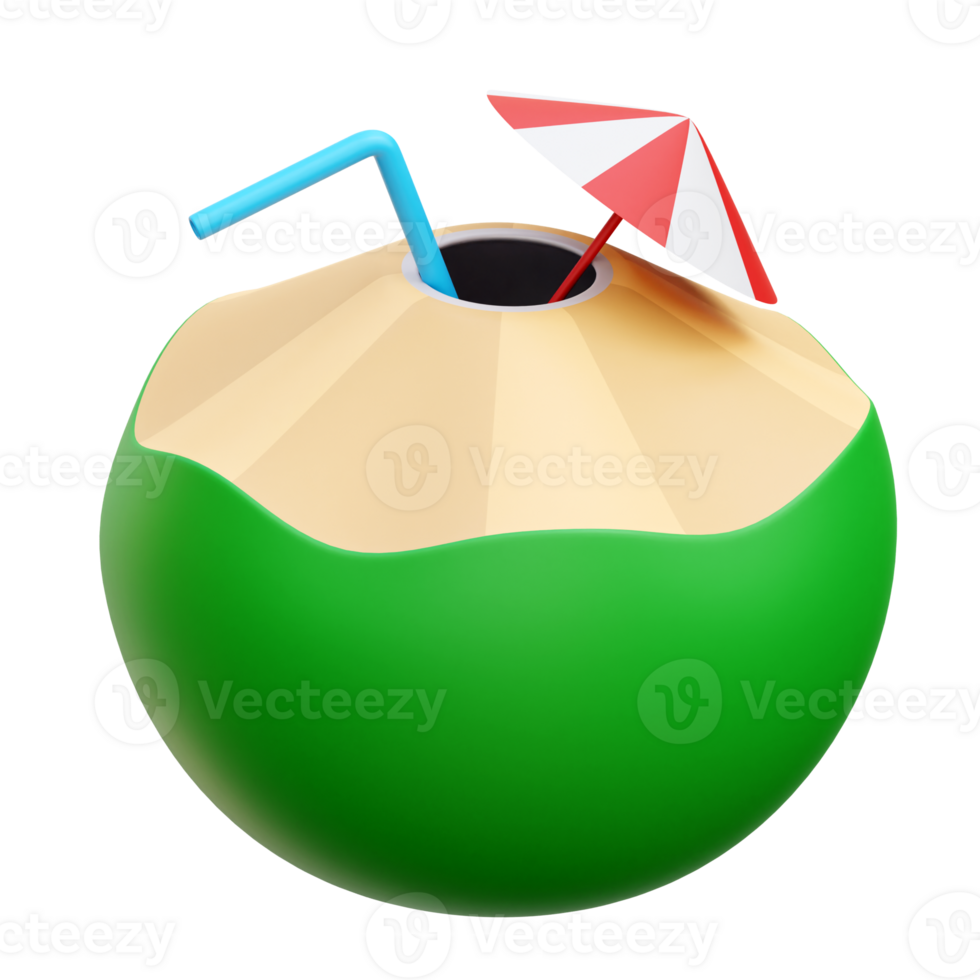 noix de coco boisson 3d icône des illustrations png