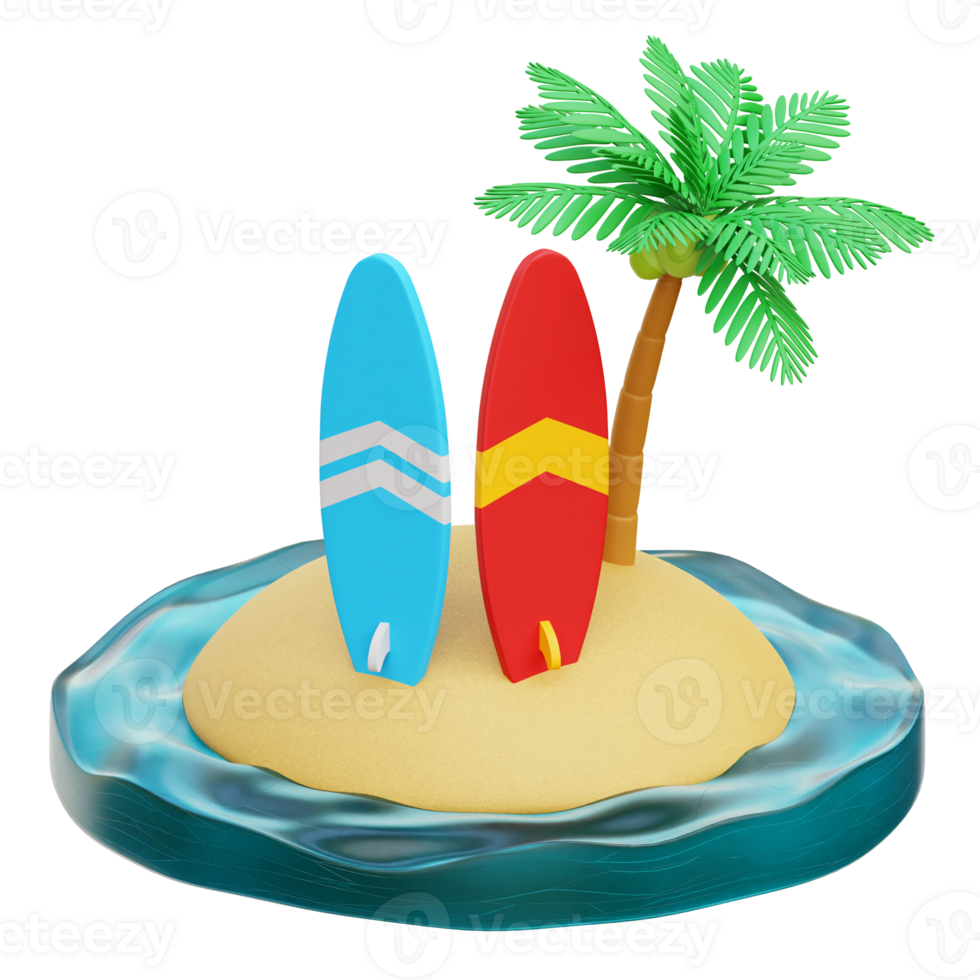 Surfing 3d Icon Illustrations png