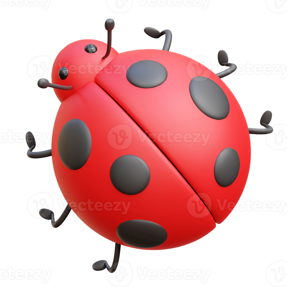 lieveheersbeestje 3d icoon illustraties png