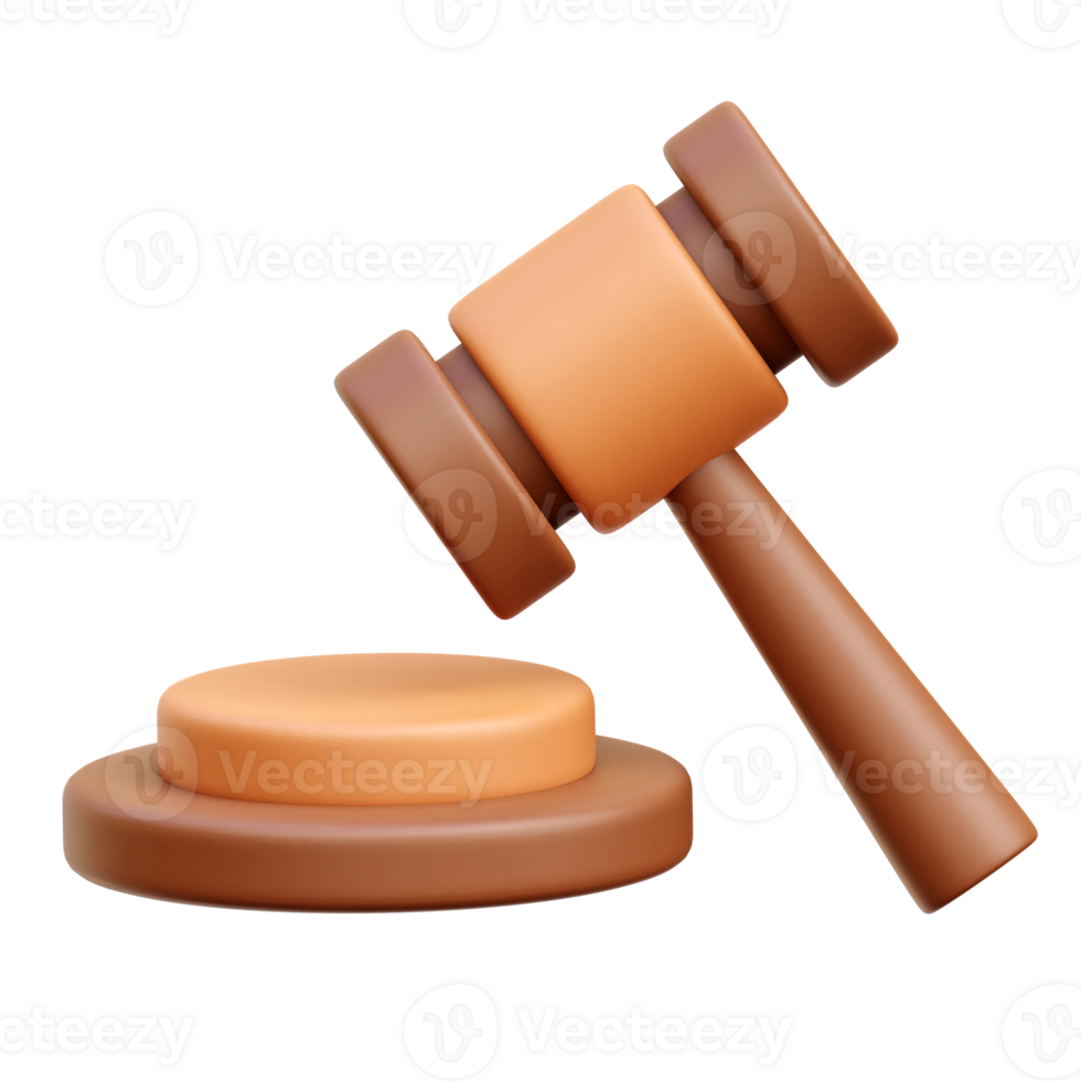 Law Hammer 3d Icon Illustrations png